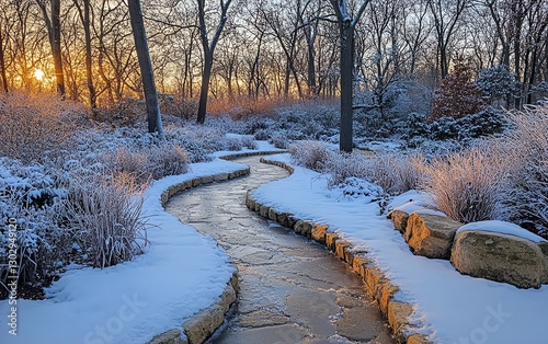 Snow melting in a serene winter landscape