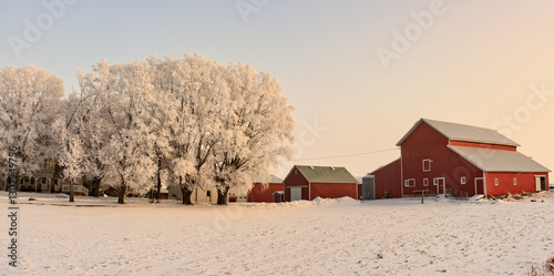 barn in the snow