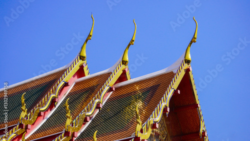 Beautiful temple roof in Bangkok Thailand Asia