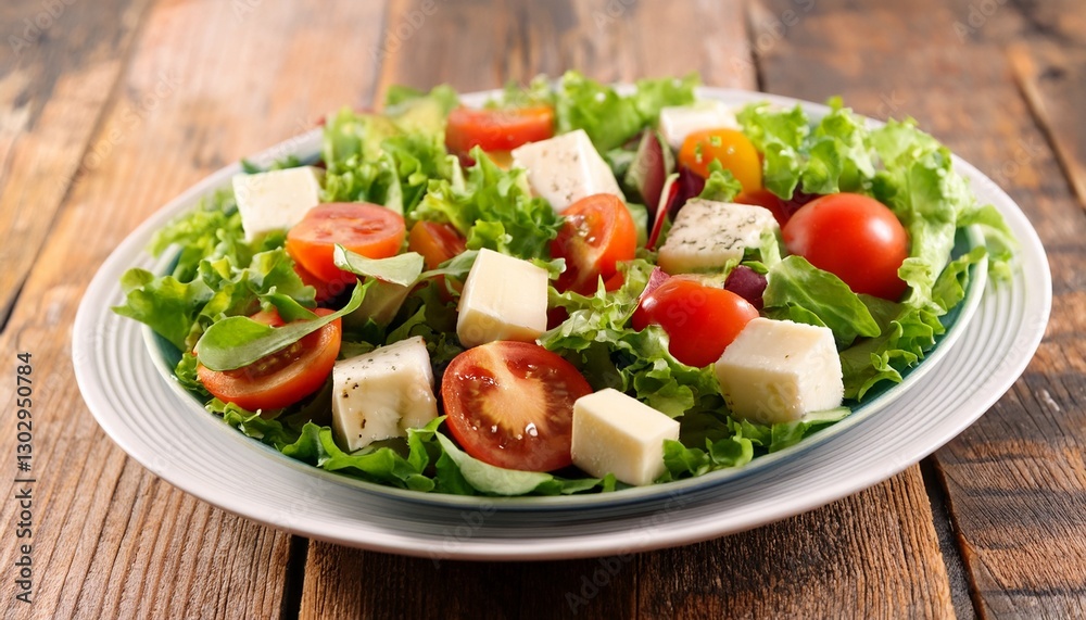 fresh salad with tomatoes and cheese