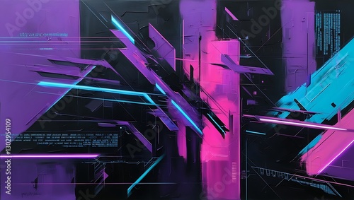 Neon Geometric Abstraction