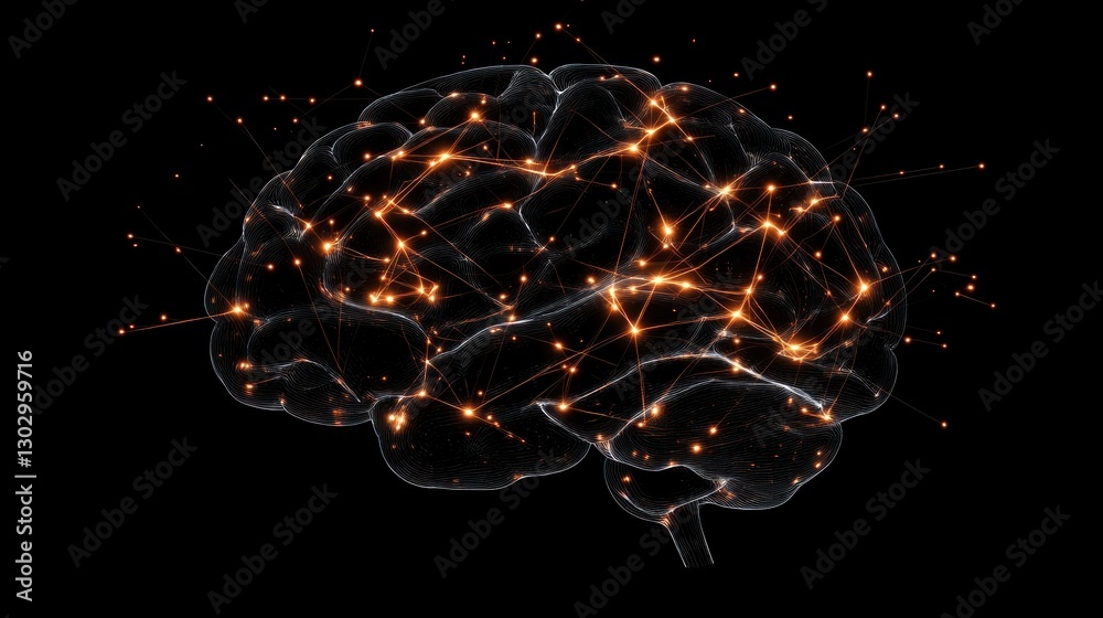 A digital representation of a brain with glowing connections, symbolizing neural networks.