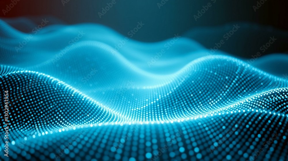 Abstract blue glowing dots with light flares, digital landscape, futuristic wave, ideal for technology, innovation, or digital media backgrounds. Abstract blue glowing dots with light flares, digital landscape, futuristic wave, ideal for technology, innovation, or digital media backgrounds.