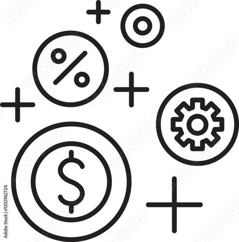 Finance icons and symbols illustration line icon