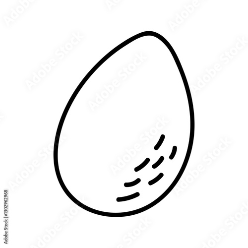 Simple linear shape egg, hand drawn vector doodle silhouette