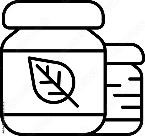 Natural health product container illustration line icon