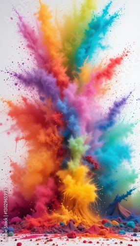 Explosion of Vibrant Colors: A Mesmerizing Display of Rainbow Pigments