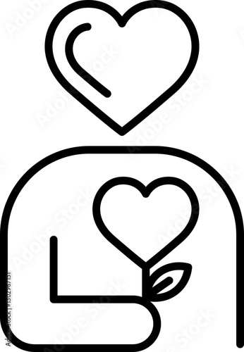 Minimalist illustration of love and nature. line icon