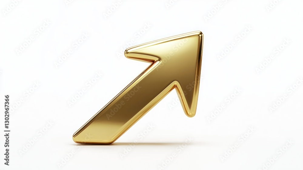 Golden 3D Up Arrow Icon for Progress Golden 3D Up Arrow Icon for Progress