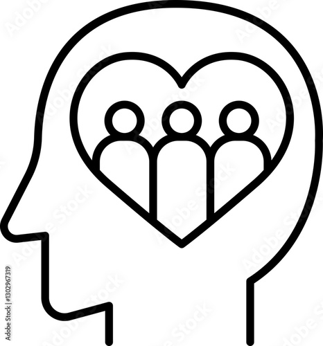 Abstract illustration of emotions and relations... line icon