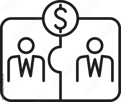 Business partnership concept illustration line icon