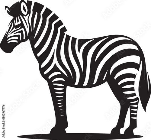 black zebra vector illustration, zebra vector, zebra silhouette logo vector, zebra vector black and white background full body