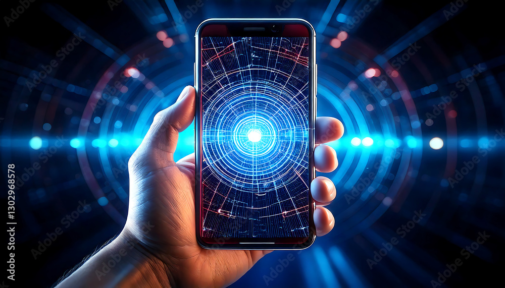 Obraz premium mobile phone in the hand of a man