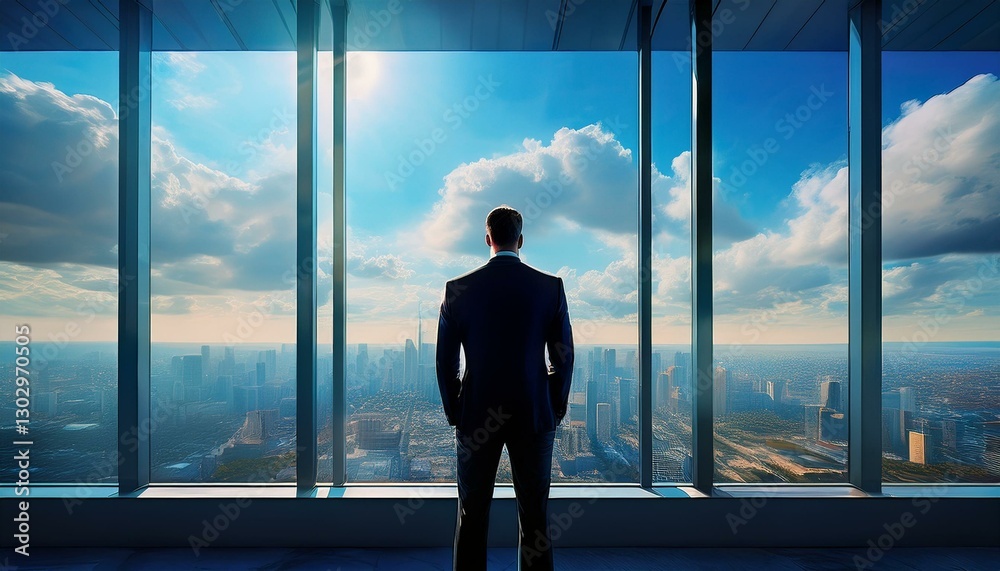 Fototapeta premium businessman looking at the window