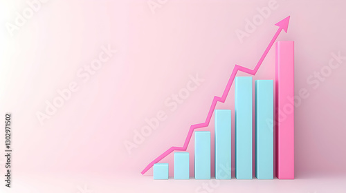 Free Download Growth Chart with Trend Line in Soft Pastel Colors for Marketing Use - GFXLoad