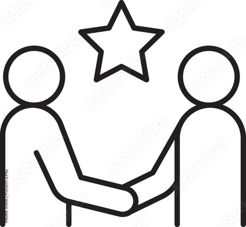 Collaboration and partnership concept illustration line icon