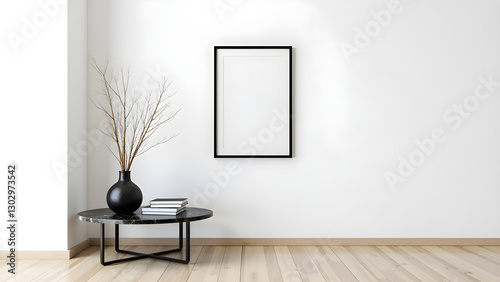 Modern Living Room Poster Mockup with House View – Stylish Interior Decor Frame