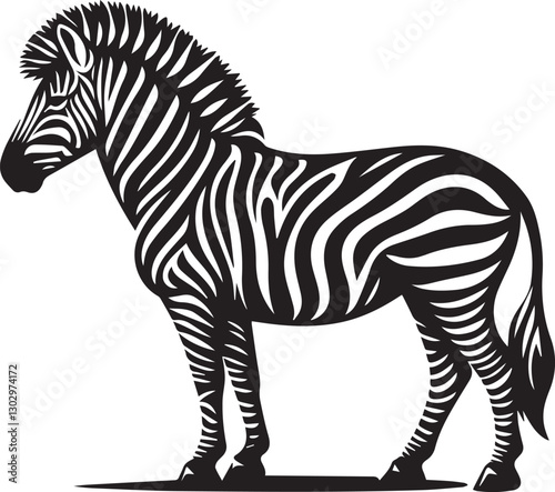 black zebra vector illustration, zebra vector, zebra silhouette logo vector, zebra vector black and white background full body