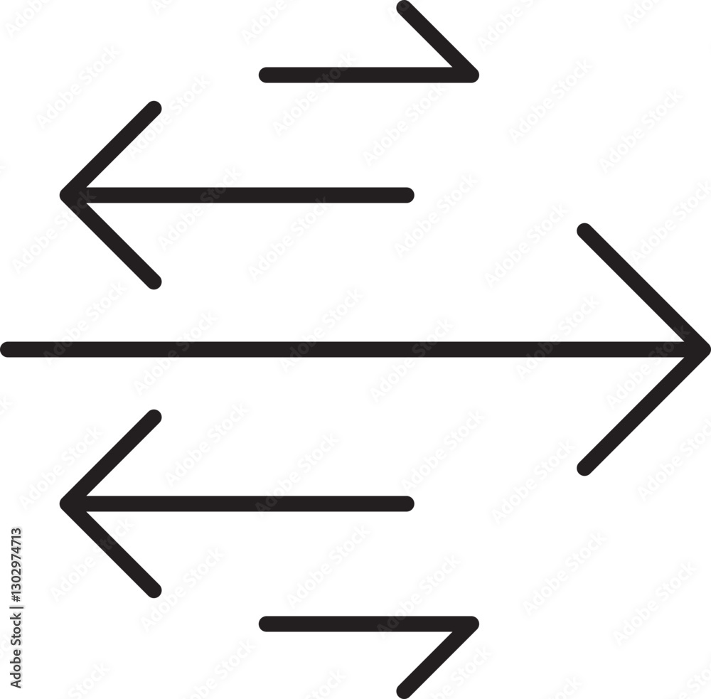 Directional arrows in a minimalistic style line icon Directional arrows in a minimalistic style line icon