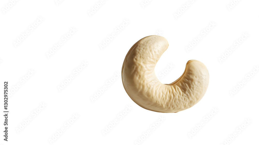 Fototapeta premium ingle Cashew Nut with Natural Curve – Cutout Image on Transparent Background