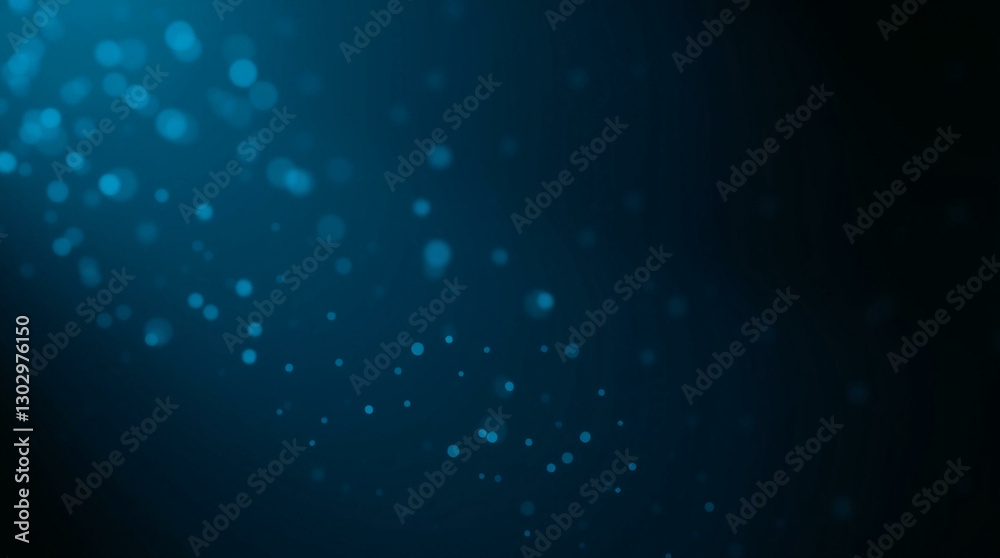 Obraz premium Abstract background with glowing blue particles and light bokeh effect, ideal for technology, digital design, and futuristic innovation concepts.