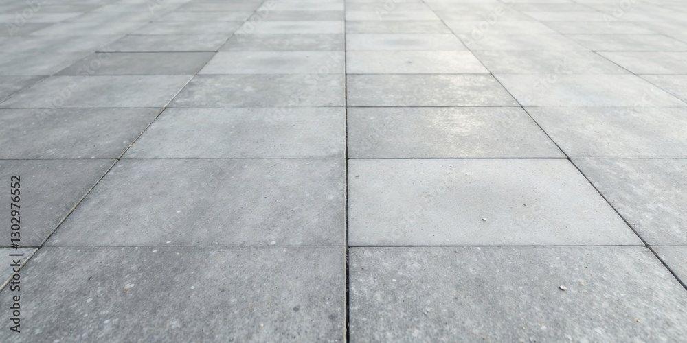 Fototapeta premium A Perspective View of a Newly Laid Light Gray Paver Stone Surface