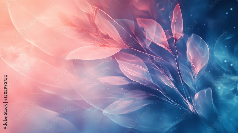 Naklejka premium Ethereal Botanical Dreamscape: A Symphony of Pastel Hues and Delicate Flora