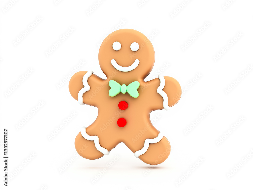 Fototapeta premium smiling gingerbread man cookie 3d render