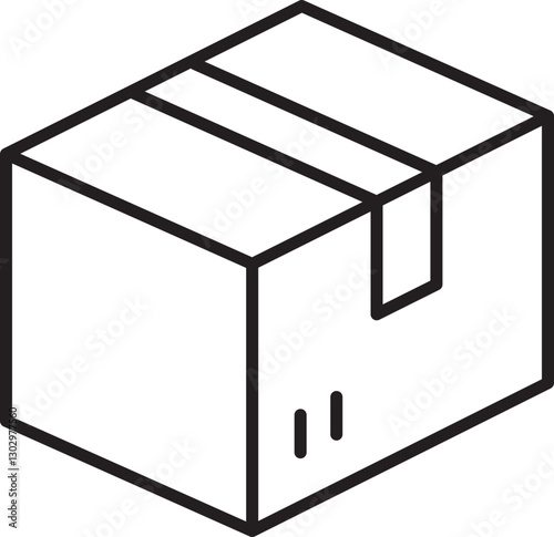 Stacked boxes illustration line icon