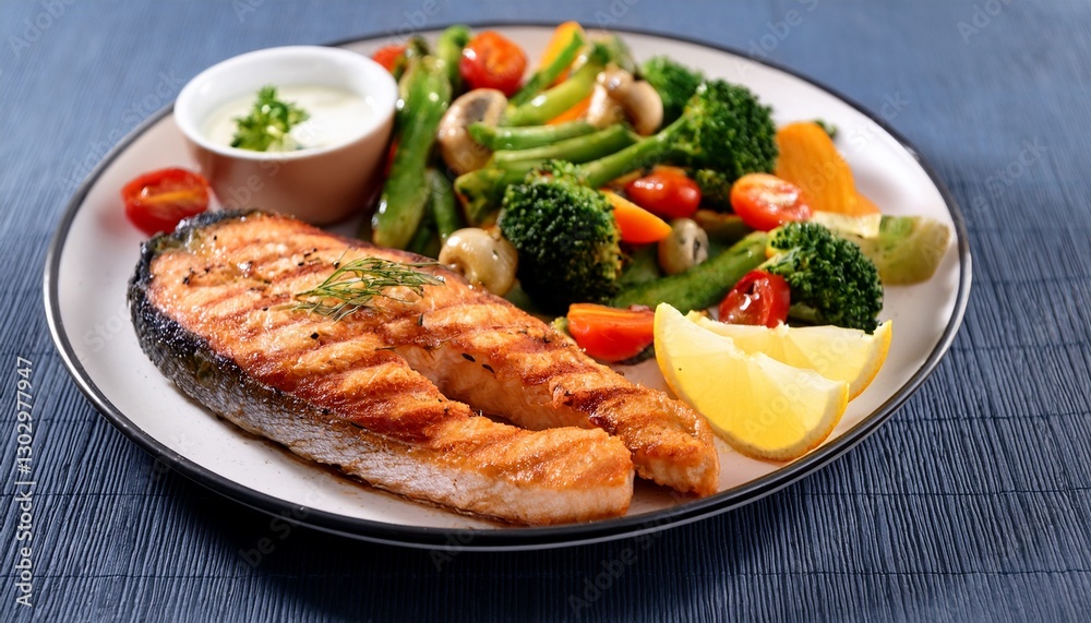 grilled salmon with vegetables grilled salmon with vegetables