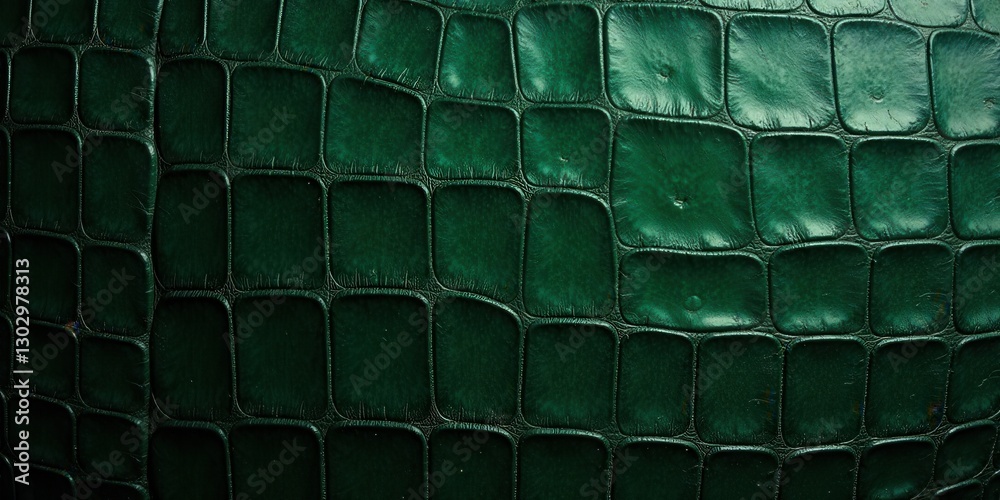 Fototapeta premium Deep Emerald Green Crocodile Skin Texture Luxurious, Rich, and Sophisticated Background for Design Projects