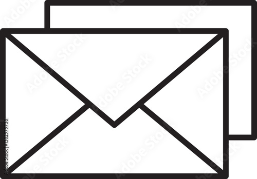 Envelope icon design on a simple background line icon