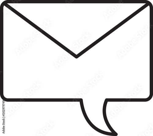 Speech bubble with envelope icon line icon
