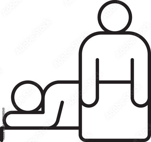 Massage therapy illustration line icon