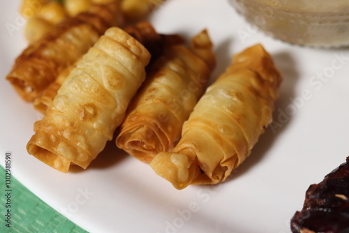 Flaky pastry filled with cheese.