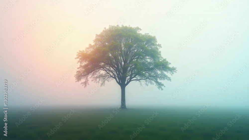 Obraz premium Misty Tree in a Field