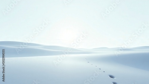 Footprints in Snow Dunes