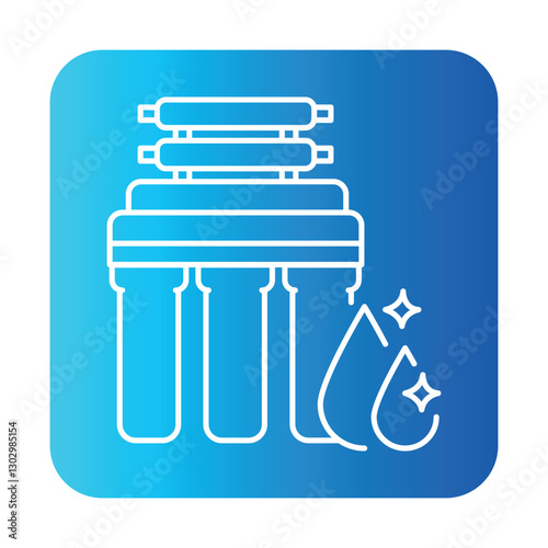 Reverse osmosis color line icon for digital and print projects.  Minimal clean icons for apps and websites.