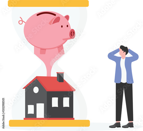 Property investment concept, wealth growth in long term. businessman wait return of money investment in real estate


