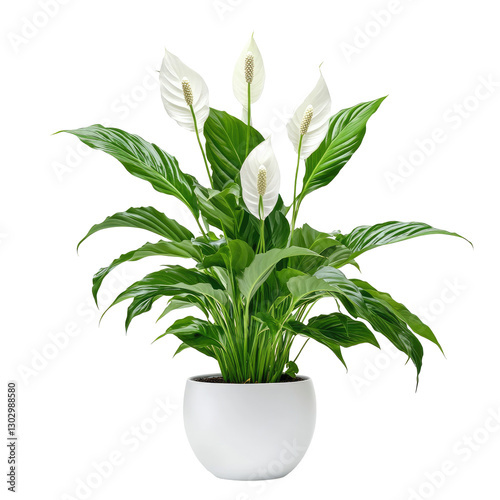 A Peace Lily Spathiphyllum on transparent background