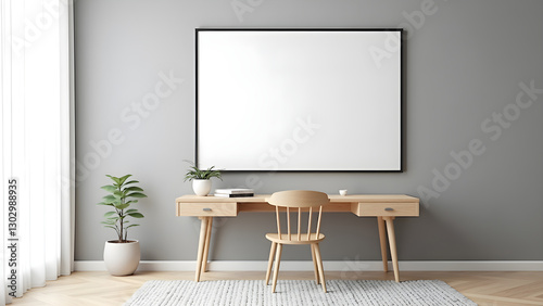 Elegant Living Room Wall Frame Mockup – Interior Design with House Background