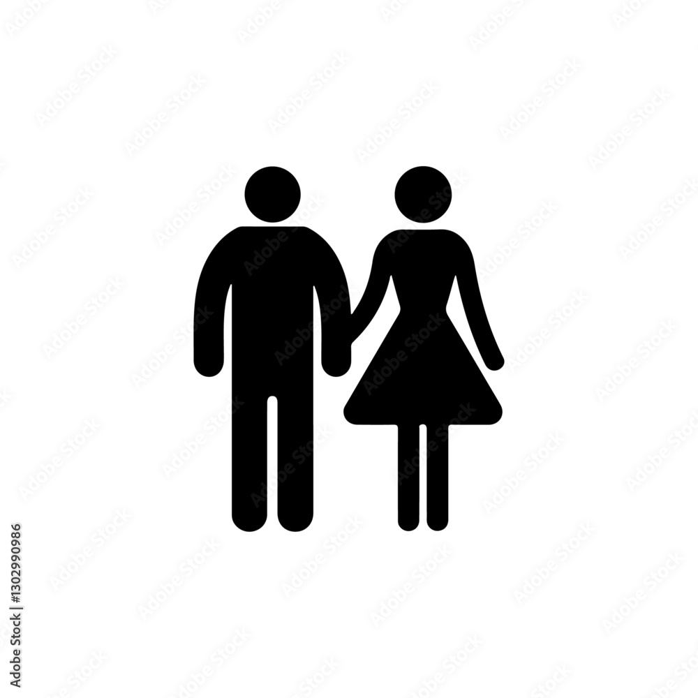 Creative and unique friendship, lover logo, icon silhouette design Creative and unique friendship, lover logo, icon silhouette design