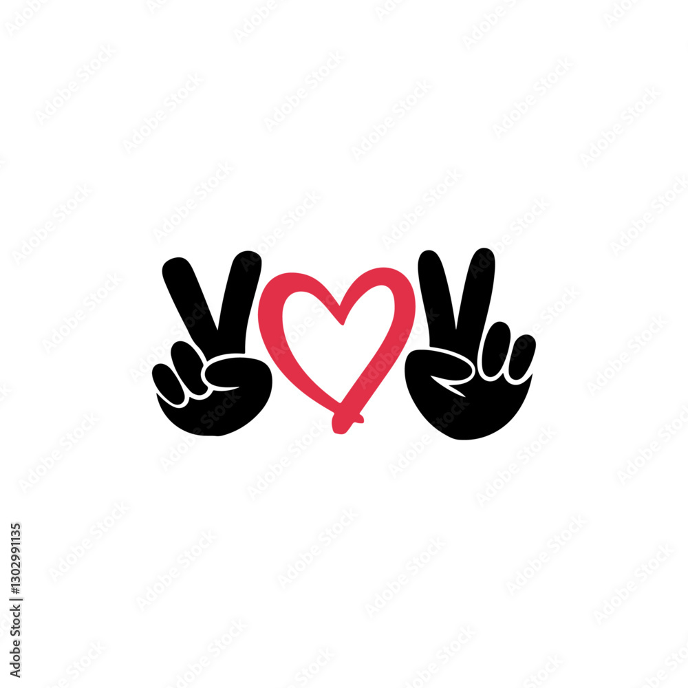 Creative and unique love logo, icon silhouette design Creative and unique love logo, icon silhouette design
