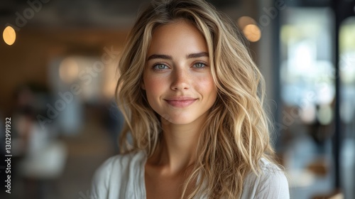 Wallpaper Mural portrait of happy businesswoman with touchpad in office looking at camera Torontodigital.ca