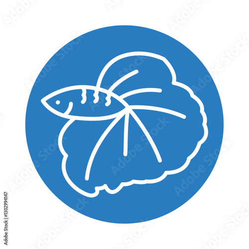 Betta (Siamese cockerel) color line icon. Tropical fish