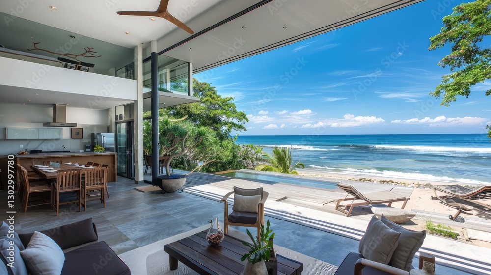 Fototapeta premium Elegant Coastal Living with Stunning Ocean Views and Modern Design