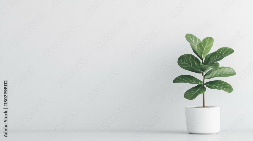 Minimalistic indoor plant in a white pot, symbolizing tranquility and freshness, ideal for modern home decor and wellness themes Minimalistic indoor plant in a white pot, symbolizing tranquility and freshness, ideal for modern home decor and wellness themes
