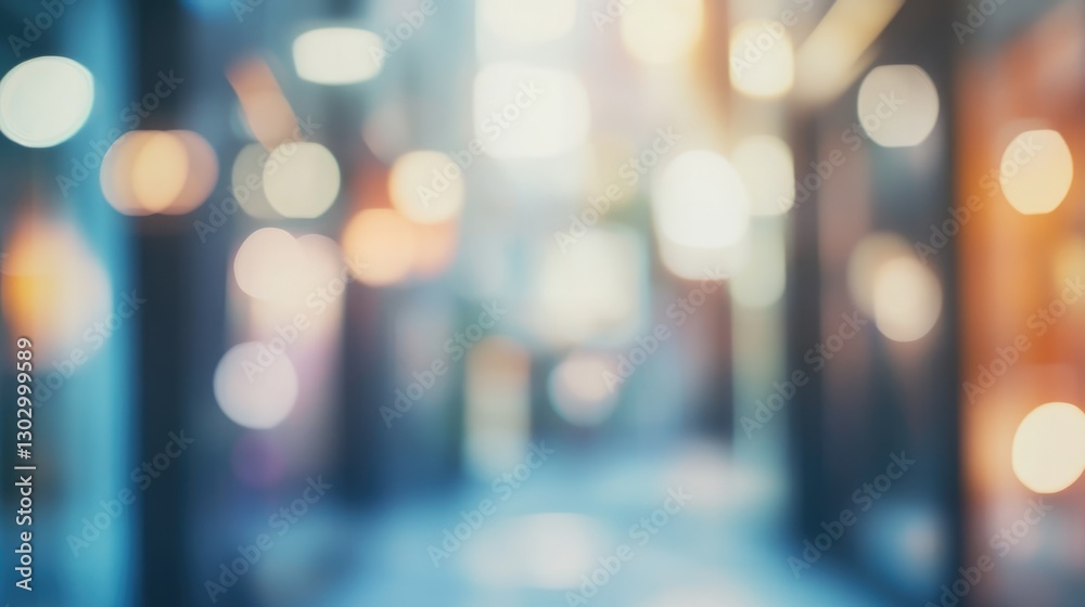 Blurred Background. Bright Boke Lignts. Golden Warm Sessional Sign, Pacheful Outdoor Atmosphere. 
