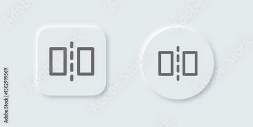 Mirror line icon in neomorphic design style. Reflect signs vector illustration.