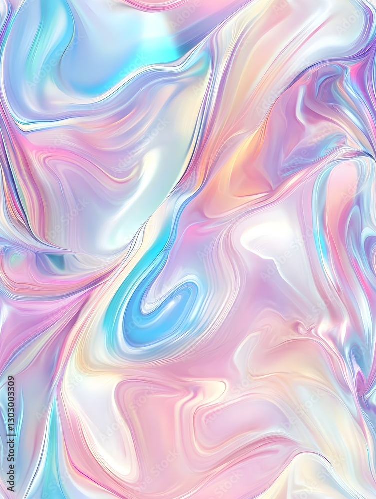 Mesmerizing Holographic Iridescent Texture with Shifting Colorful Fluid Patterns